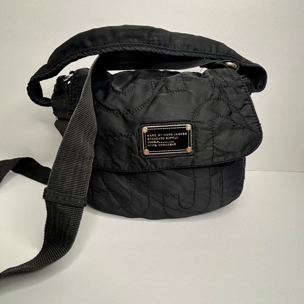 Marc By Marc Jacobs Signature Quilted Flap Over Black Nylon Crossbody purse bag - Picture 6 of 16